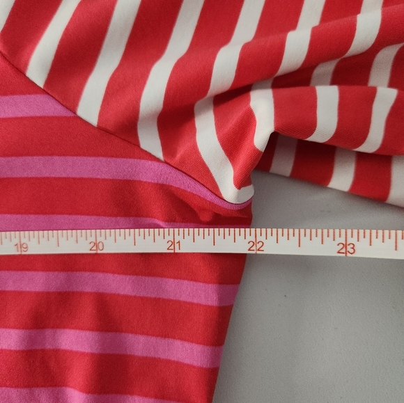 Lands End Womens Rash Guard Striped Long Sleeve Top, Size XL - Picture 5 of 6